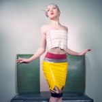 Mosh, latex pencil skirt, latex