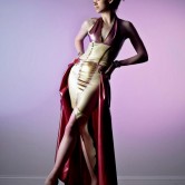 Halter Petal Gown with Train